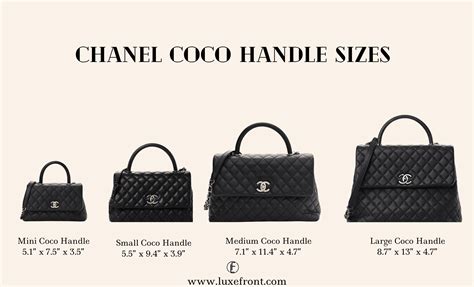 chanel coco handle sizes.